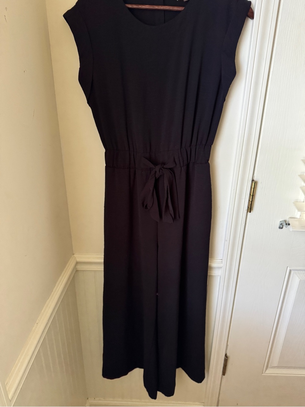 Calvin Klein Classic Black Short Sleeve Tie-Waist Women's Jumpsuit Size 4